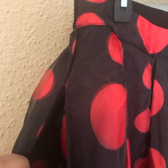 JENN. Black Red Polka Dots Circle Retro Skirt - Picture 4 of 8